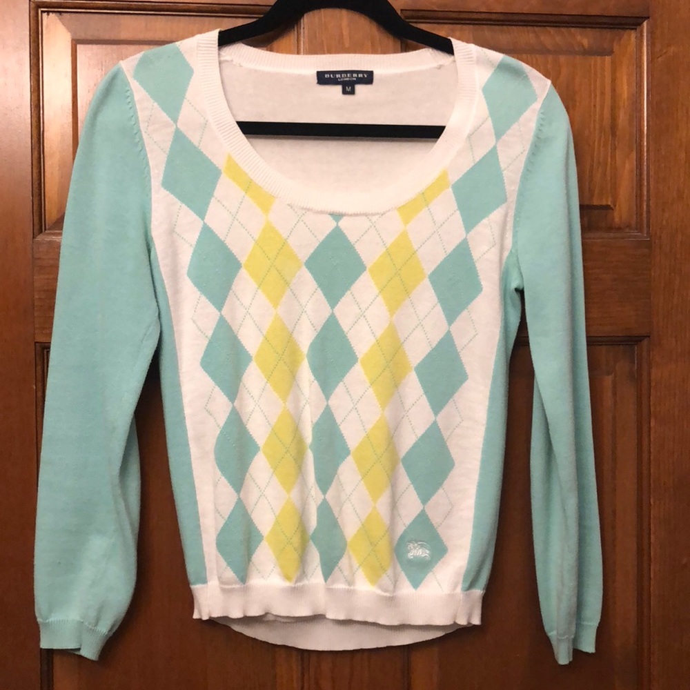 Authentic Burberry argyle sweater - EUC - medium